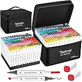 Taotree Alcohol Markers Set 168 Colors with Case & Holders, Dual Tips Art Coloring Markers Pens, Chisel & Fine Sketch Pens Art Supplies for Artist Adult Coloring Books Drawing, Painting, Sketching