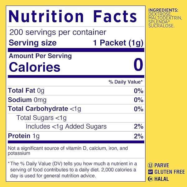 SPLENDA ZERO CALORIE SWEETENER, SINGLE-SERVE PACKETS (200 COUNT)