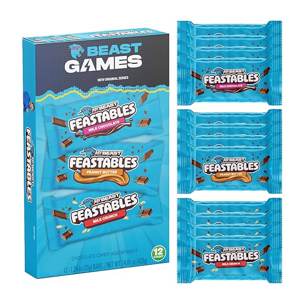 FEASTABLES BEAST GAMES CHOCOLATE BAR BOX, MILK CHOCOLATE,...