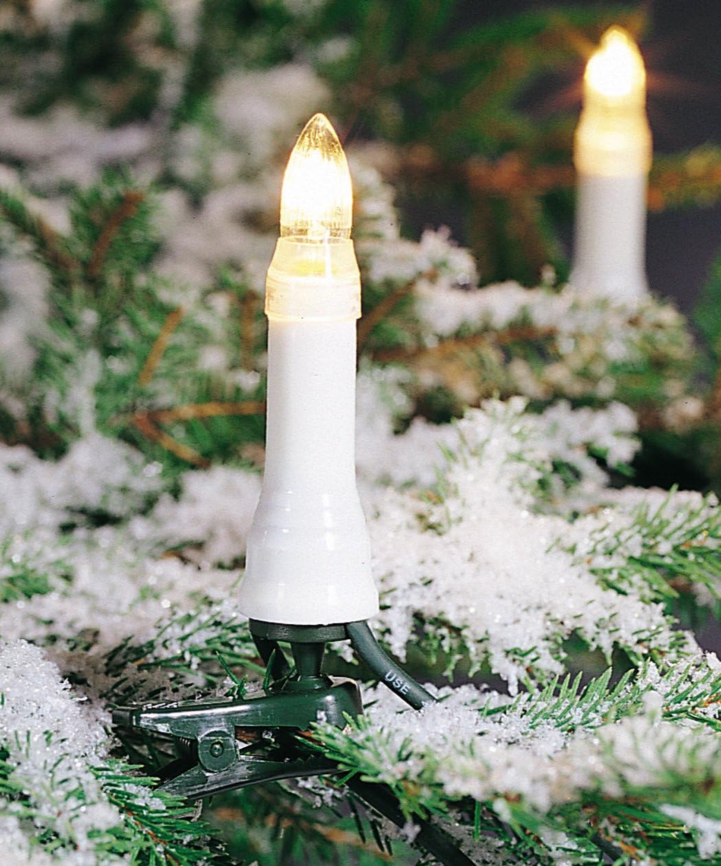 Konstsmide 2012-000 Tree Chain with top Bulbs, for Outdoor use (IP44), 230 V Outdoors, Separable Plug, 25 Clear Bulbs, Green Cable - Image 3