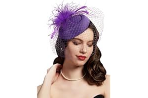 CIZOE Fascinators Hats 20s 50s Hat Pillbox Hat Cocktail Tea Party Headwear with Veil for Girls and Women
