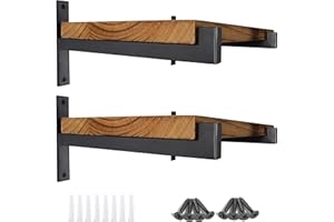 OVOV 4 Pack Heavy Duty Shelf Brackets Wall Mounted Brackets for Shelves Industrial Metal Shelf Supports Black 8 Inch