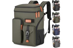 BAGPARKK Insulated Cooler Backpack,33 Cans Multifunctional Double Deck Leakproof Cooler Bag with Sternum Strap,Large Capacity Lightweight Travel Camping Beach Backpack