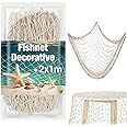 Sukh 1PC Fish Net Decorative - 78x39in （2x1m） Fish Net Decorations Decorative Netting Nautical Fishnet Table Runner Nets Nett
