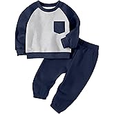 ZAANTI Baby Boy Clothes Contrast Color Long Sleeve Sweatshirt Toddler Boy Clothes and Side Pocket Casual Pants Fall Outfits