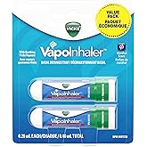 Vicks Vapoinhaler Nasal Decongestant with Soothing Vapors for Temporary Relief due to a Cold, Menthol Scent, 2 Pack , 0.20 mL