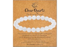 MAIBAOTA Healing Crystal Bracelet for Women Men, 8 mm Natural Stone Beaded Bracelets, Jewelry Birthday Gifts, Round Gemstones Stretch Bracelet