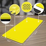 Karma Fitness Large Exercise Mat 183x80x10mm Yellow | Extra Wide & Thick view 5