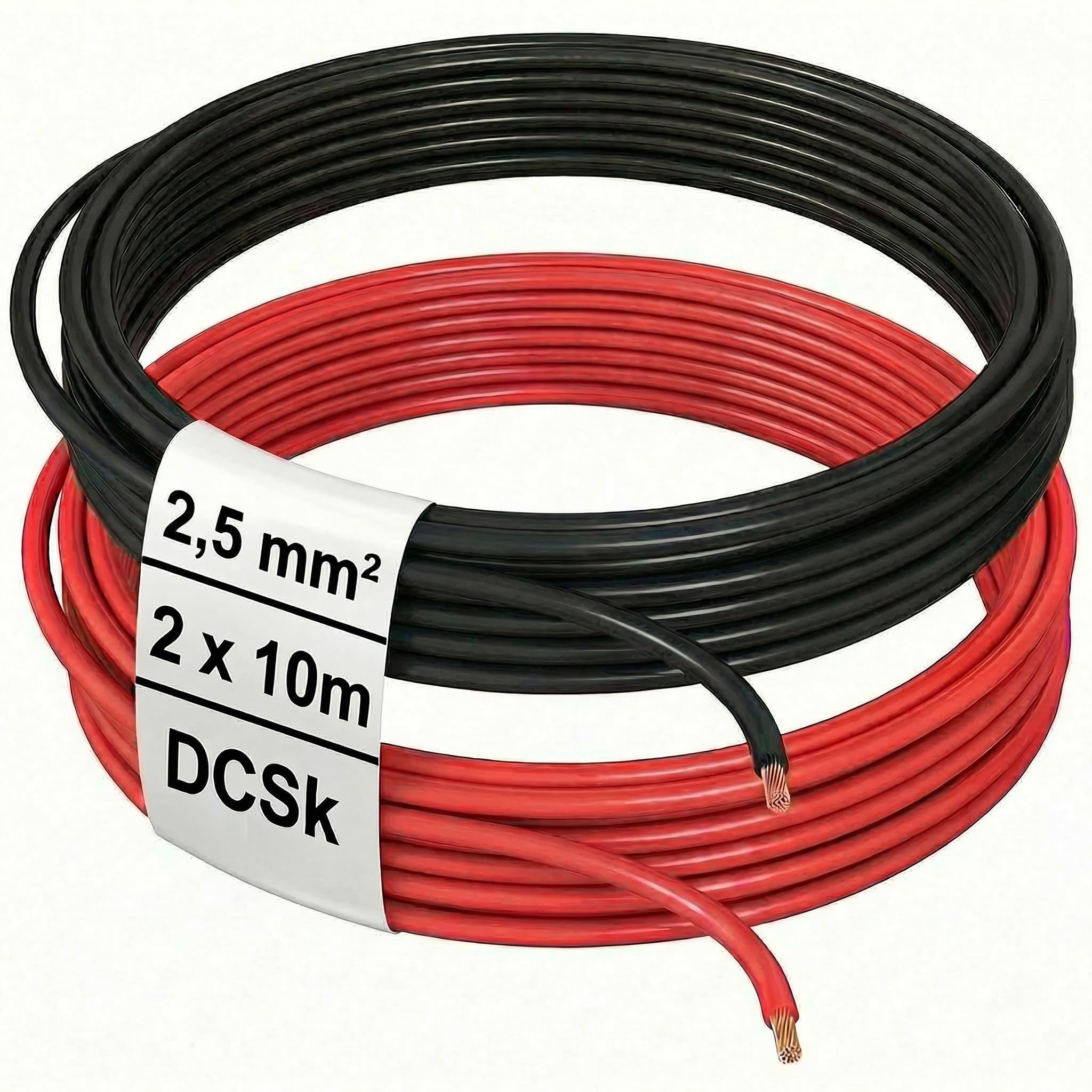 DCSk - Vehicle cable type FLRY B asymmetrical 2.5mm² - Car Electrical Wire, Set of 2 Colours (Red/Black) at 10m — image 1