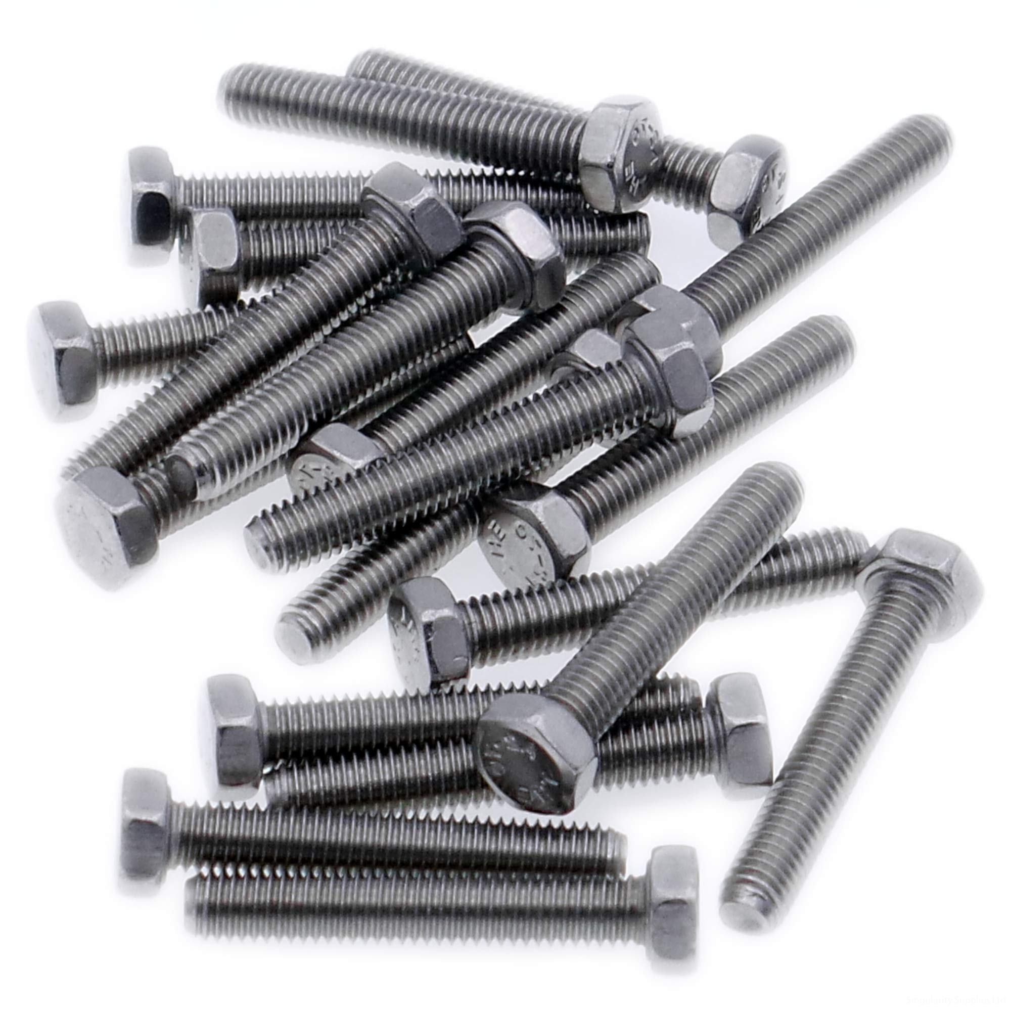 M4 (4mm x 8mm) Hex Bolt (Fully Threaded Setscrew) - Stainless Steel (A2) (Pack of 20)