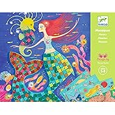 DJECO Mermaid's Song Mosaic Arts & Crafts Kit - Create Your Own Glittery Underwater Scene for School - Fun & Creative for Fam