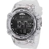 Invicta Racing Men 52mm Plastic White Black dial Electronic Digital