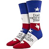 Socksmith Men's Don't Mess With Texas Flag Crew Socks