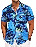 COOFANDY Men's Beach Shirts Short Sleeve Button Up