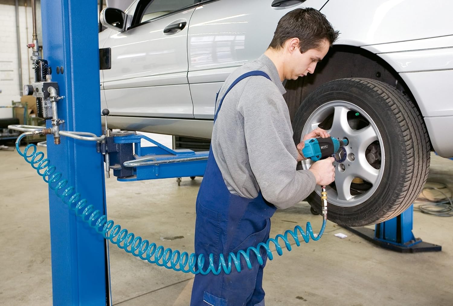 HAZET tubo spiralato per aria compressa 9040S-10, tubo in polireutano altamente flessibile con lunghezza di 7,62 m - Image 3