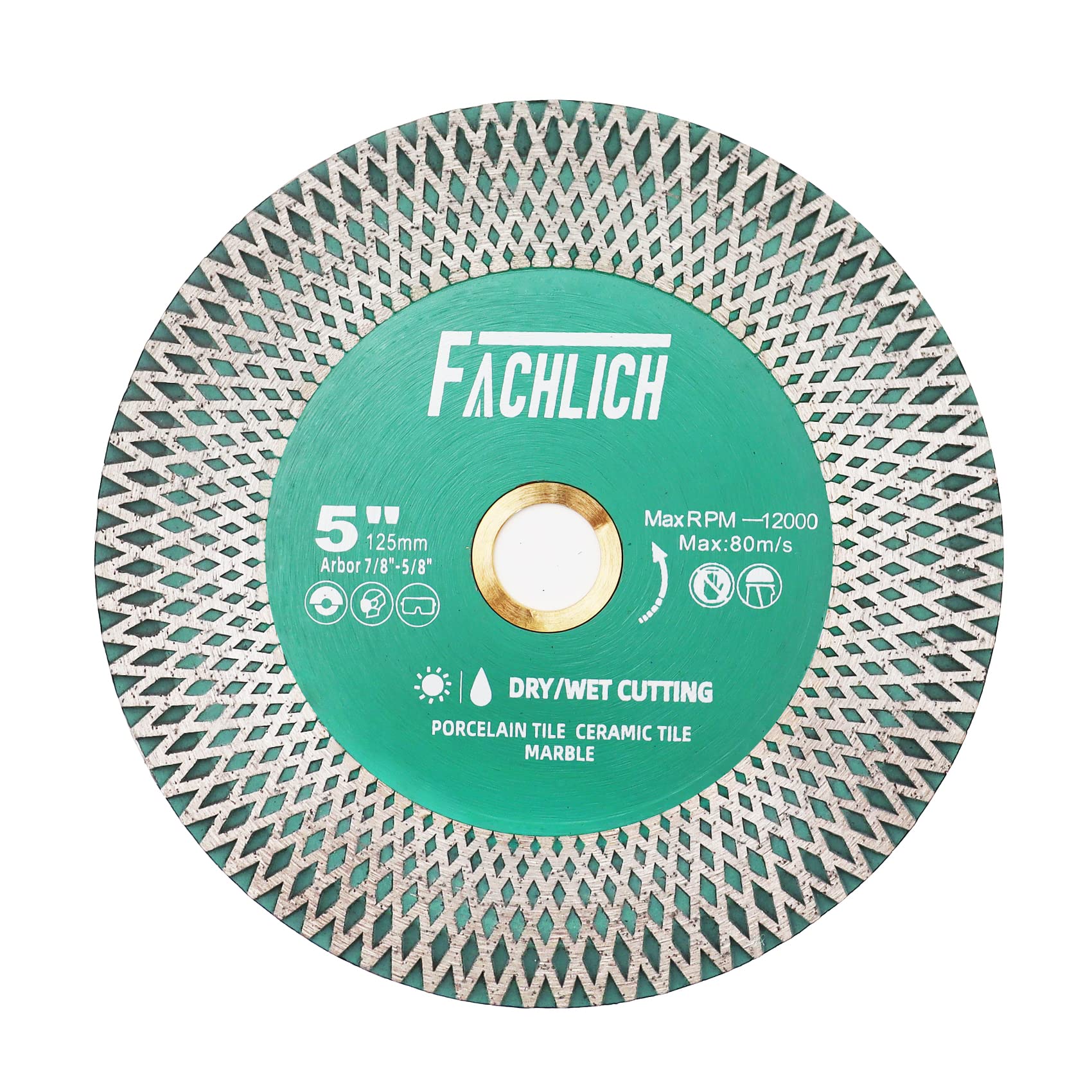 FACHLICH Tile Cutting Disc 125mm Diamond Blade for Cutting and Grinding Ceramic Tile Porcelain Marble Granite