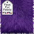 Purple Faux Fur Fabric Squares, 10x10 Inches Fluffy Faux Fur for DIY Crafts, Fashion Design, Beard, Sewing, Cosplay Costumes, Seat Pads, Rugs, Pillows and Home Decoration Projects