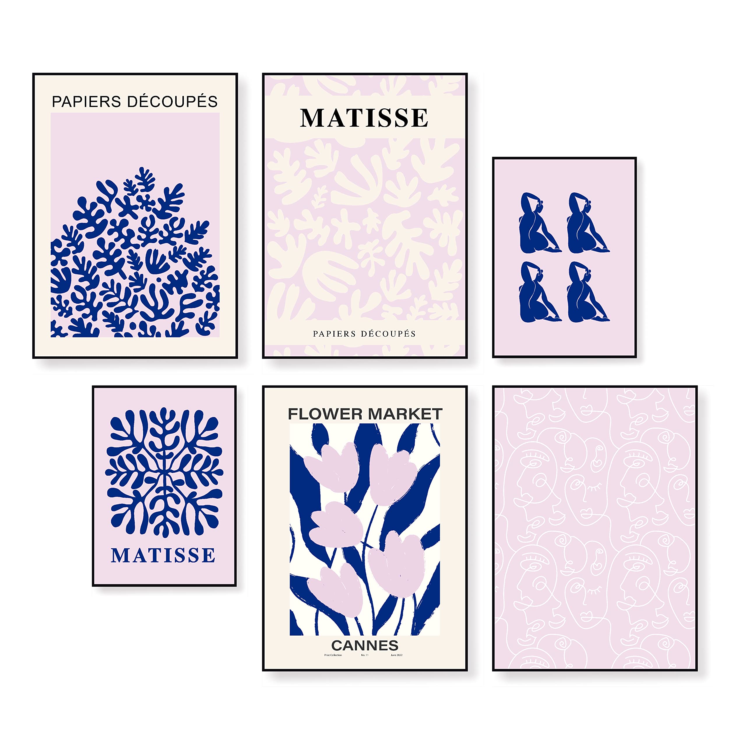 HappyMots Decorative Prints Pack of 6 – 4 x A3 and 2 in A4 Size | Assorted Motifs | Room Decor | Decorative Sheets for Pictures | No Frames Included