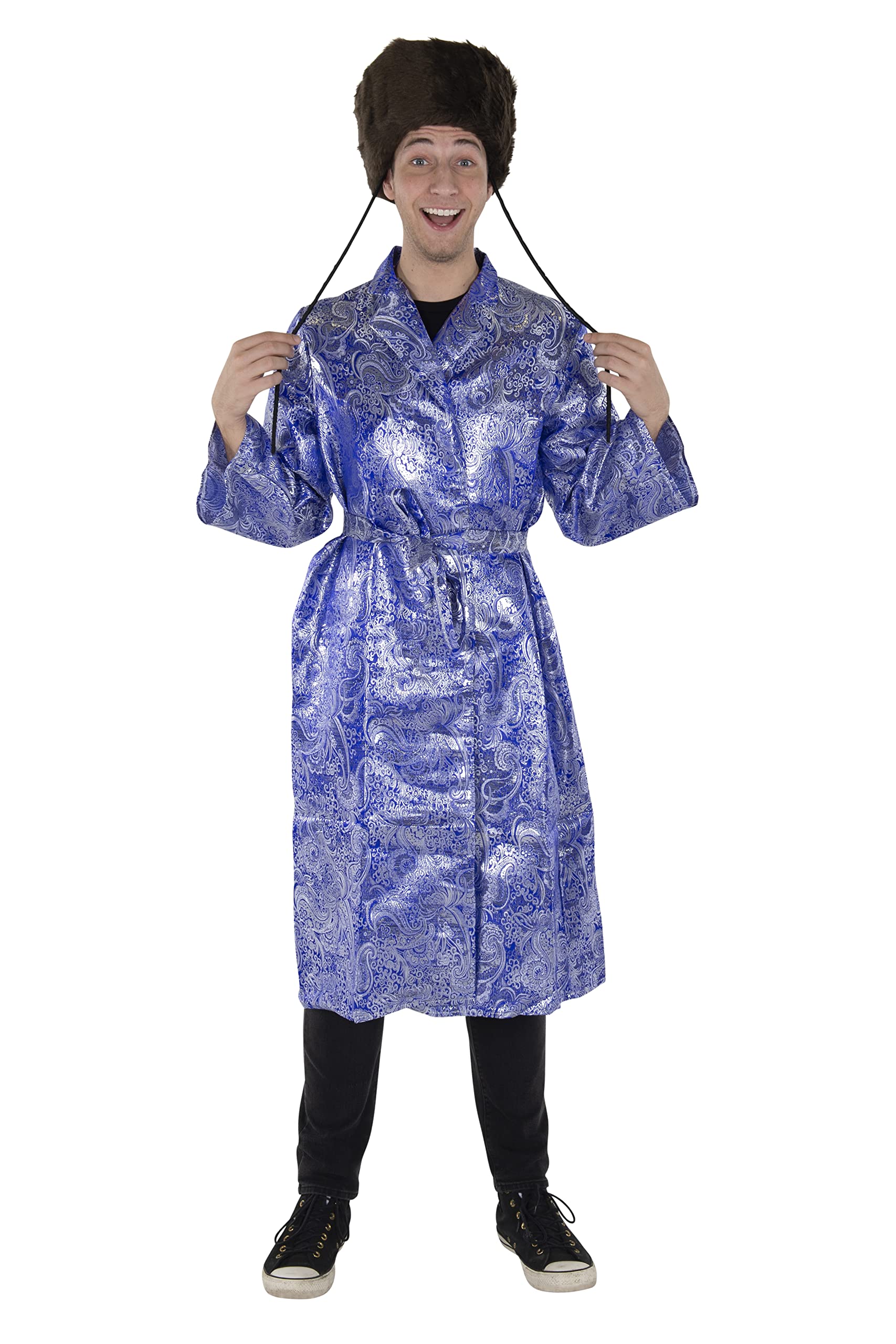 Dress Up America Adult Jewish Rabbi Blue Coat for Adults- Product Comes Complete with: Long Jacket with Belt