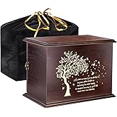 Urns for Human Ashes Adult Male Female, Wood Memorial Cremation Urns Box and Casket for Man Women Child, Large Burial Funeral Urns