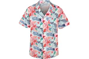 AINIKO Hawaiian Shirts for Men Summer Casual Button Down Floral Shirts Men's Short Sleeve Aloha Beach Shirt