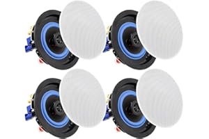 STUDIOFINIX 4 Inch Ceiling Speakers 320 Watts 2-Way Flush Mount for Home Theater, Living Room, Office,Kichten,Study Room,Basement,Covered Patio and Flush Mount (4 Speakers)
