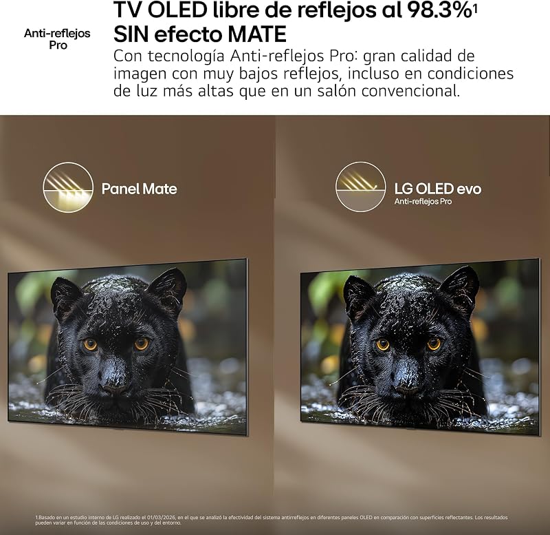OLED65B65LA - Smart TV OLED AI 65" 4K Sin Reflejos 98.3%, 2026