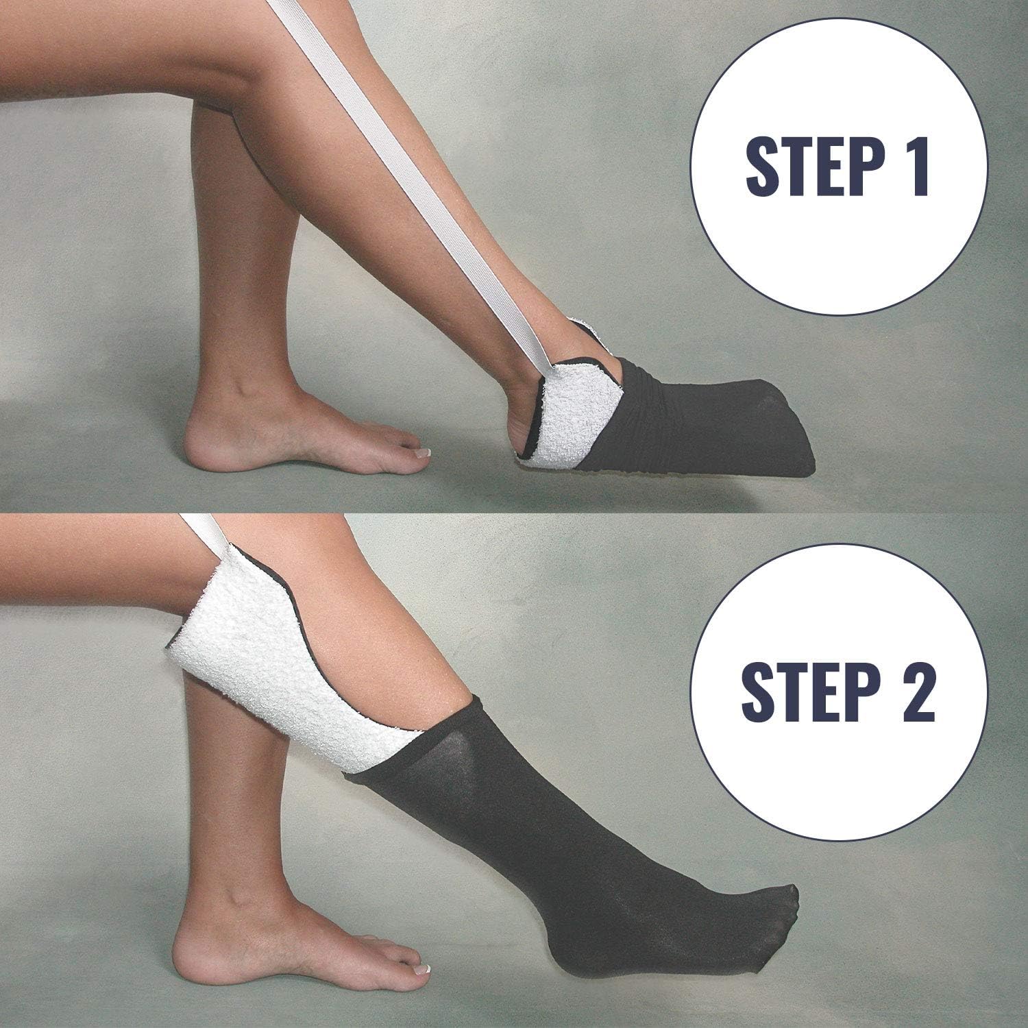 DMI Deluxe Sock Aid - Easily Pull on Socks Without Bending, Slip Resistance, White: Health & Personal Care
