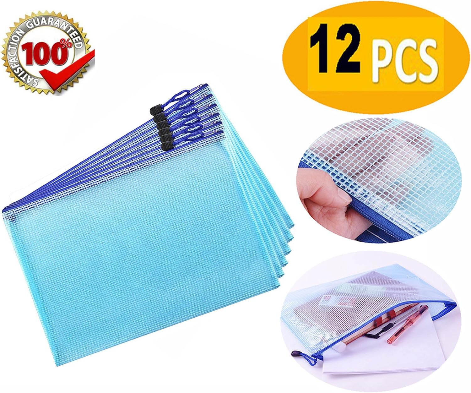 Zipper File Bags Mesh Zipper Bag Document Pouches