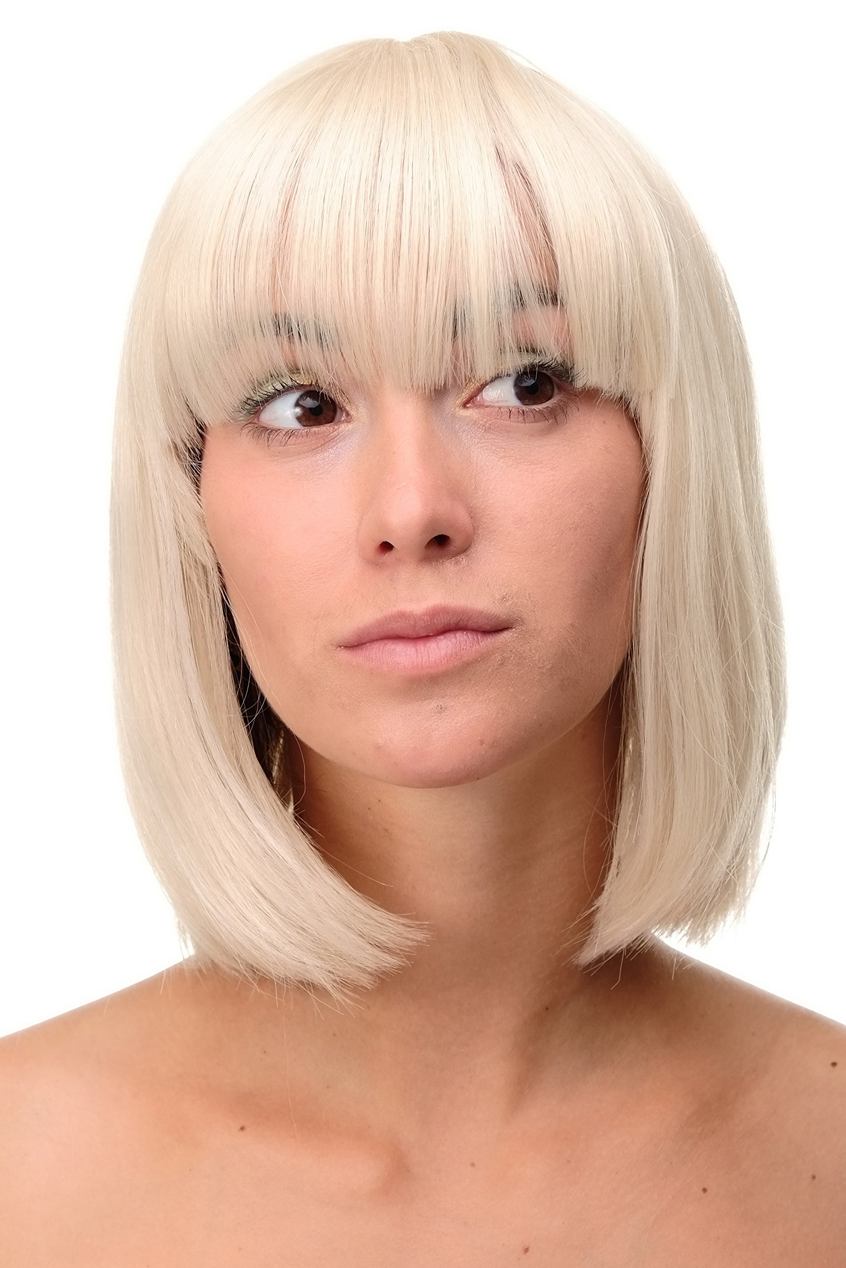 WIG ME UP 7803-303/220 Lady Quality Wig short Page Long Bob Longbob fringe bangs bright gold blond mix