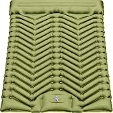 MalloMe Sleeping Pad for Camping, Camping Mattress - Bed for Outdoors Built-in Foot Pump Air Mattress for Backpacking Leak-Resistant Inflatable Travel Mat Compact Ultralight Single &amp; Double