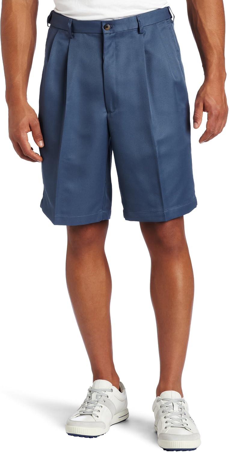 Haggar Men's Cool 18 Hidden Expandable-Waist Pleat-Front Short at  Men’s Clothing store: Men S Haggar Pants