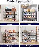 Kitsure Premium Non-Woven Shoe Rack 63 x 30 x 39 cm Black view 9