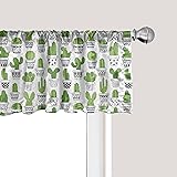 Ambesonne Cactus Window Valance, Succulent Spiky