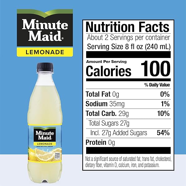 MINUTE MAID LEMONADE MADE W/REAL LEMONS, 16.9 FL OZ