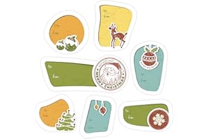 EASYKART LABELS Easykart 350 Assorted Name Tag Stickers in Sheets, Classic Christmas Theme Design with Special Shapes, Best for Gifting, Decoration and Many More..