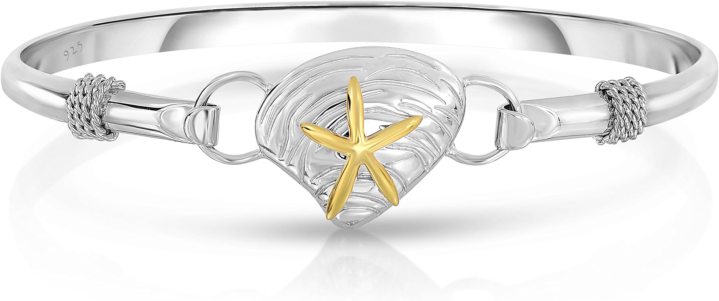 Unique Royal Jewelry Ocean Side Designer 925 Sterling Silver Nautical Interchangeable Bangle