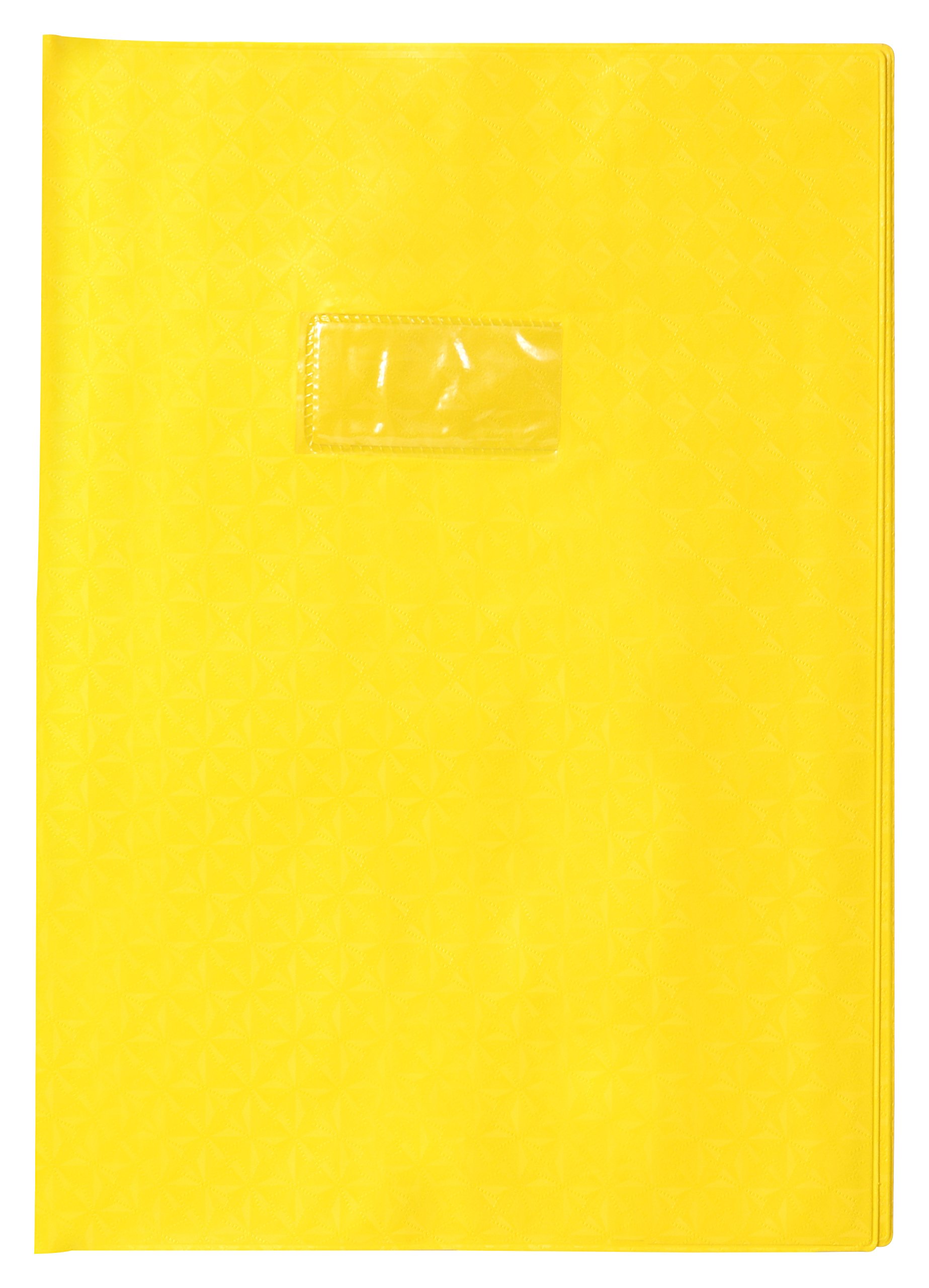 Calligrapher 72214C - Yellow Grain Diamond Notebook Protector - Size: A4 21x29,7 cm - 18/100th with Label Holder - Opaque PVC - Manufactured in France