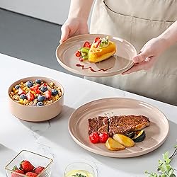 MALACASA Plates and Bowls Sets, 18 Pieces Modern