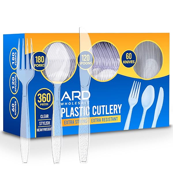 360 COUNT PLASTIC CUTLERY SET COMBO BOX –...