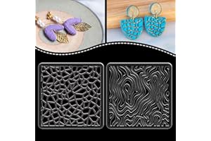 beinkmake 2pcs Marble Background Texture Sheets Acrylic Clay Texture Mat 3.94 Inch Modeling Pattern Pad for DIY Crafts Earrings Jewelry Making