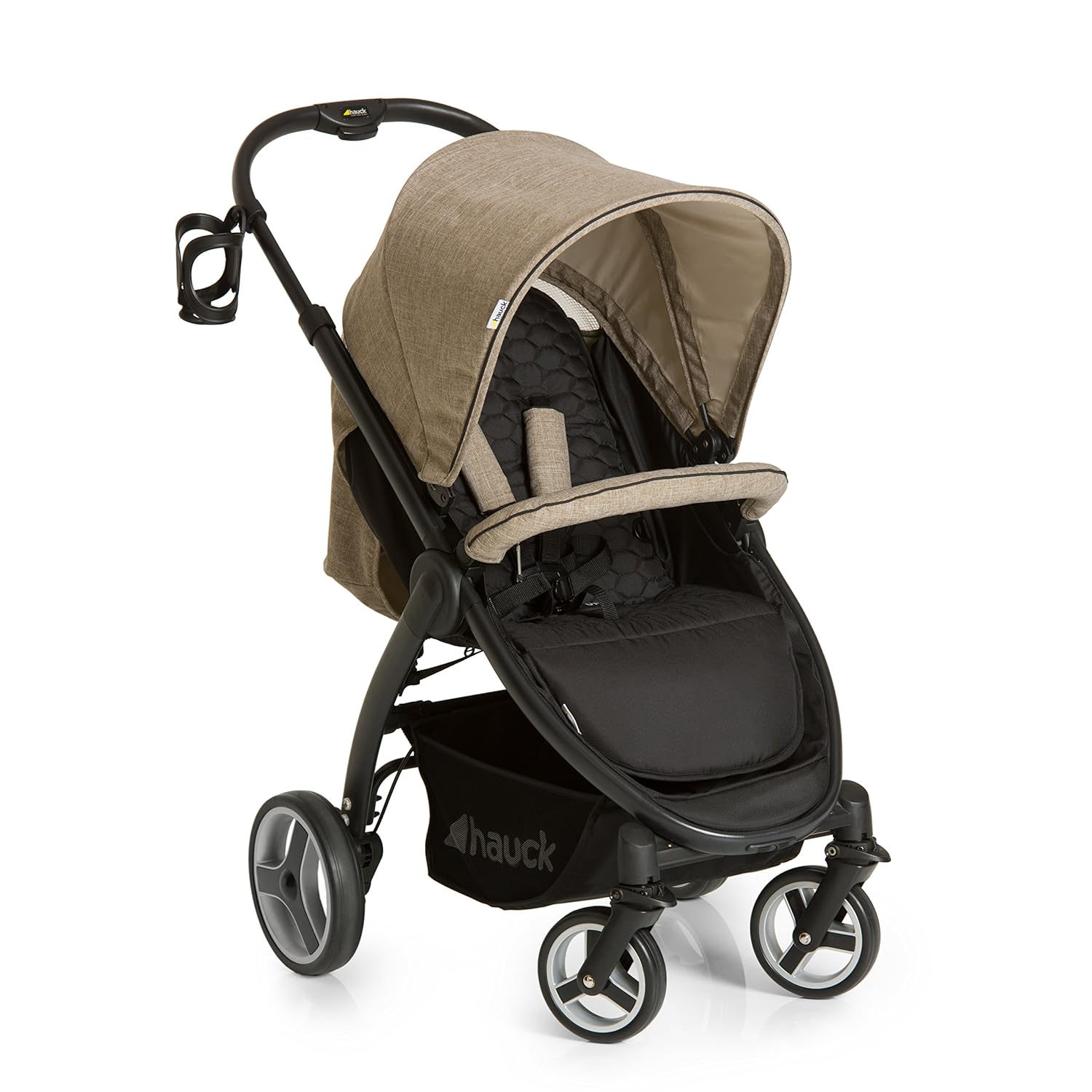 Hauck Buggy Lift Up 4/ mit Liegefunktion, klein zusammenklappbar / für Kinder ab Geburt bis 25 kg, Melange Beige (Beige)