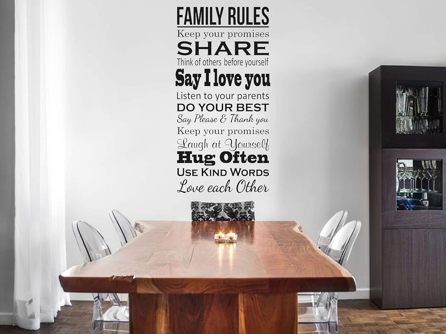 Family Rules Wall Quote Wall Art Sticker Vinyl Transfer Decal Modern