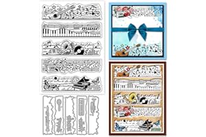 GLOBLELAND Ensemble de matrices de découpe et de découpe en silicone transparent pour la fabrication de cartes Motif dentelle