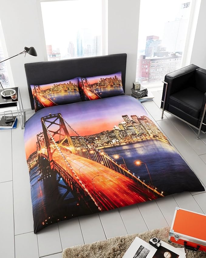 Adam 3d Nyc New York City Night Duvet Quilt Cover Sets Bedding Sets King San Fransisco