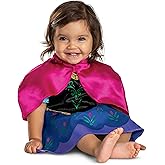 Disney Frozen Anna Traveling Infant Costume, Official Frozen Baby Costume Onsie with Cape, Size (12-18 months)