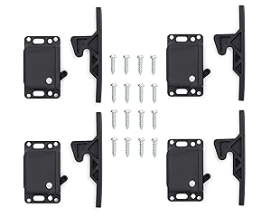 Camp'N -4 Pair- Push Catch - Latch - Grabber - Holder for RV Cabinet Doors with Mounting Hardware - 5 lbs Pull Force - Perfect for RV, Trailer, Camper, Motor Home, Cargo Trailer - OEM Replacement