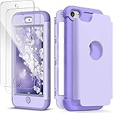 IDWELL iPod Touch Case with 2 Screen Protector, Three Layer Series Heavy Duty Protection Shockproof High Impact Protective Co