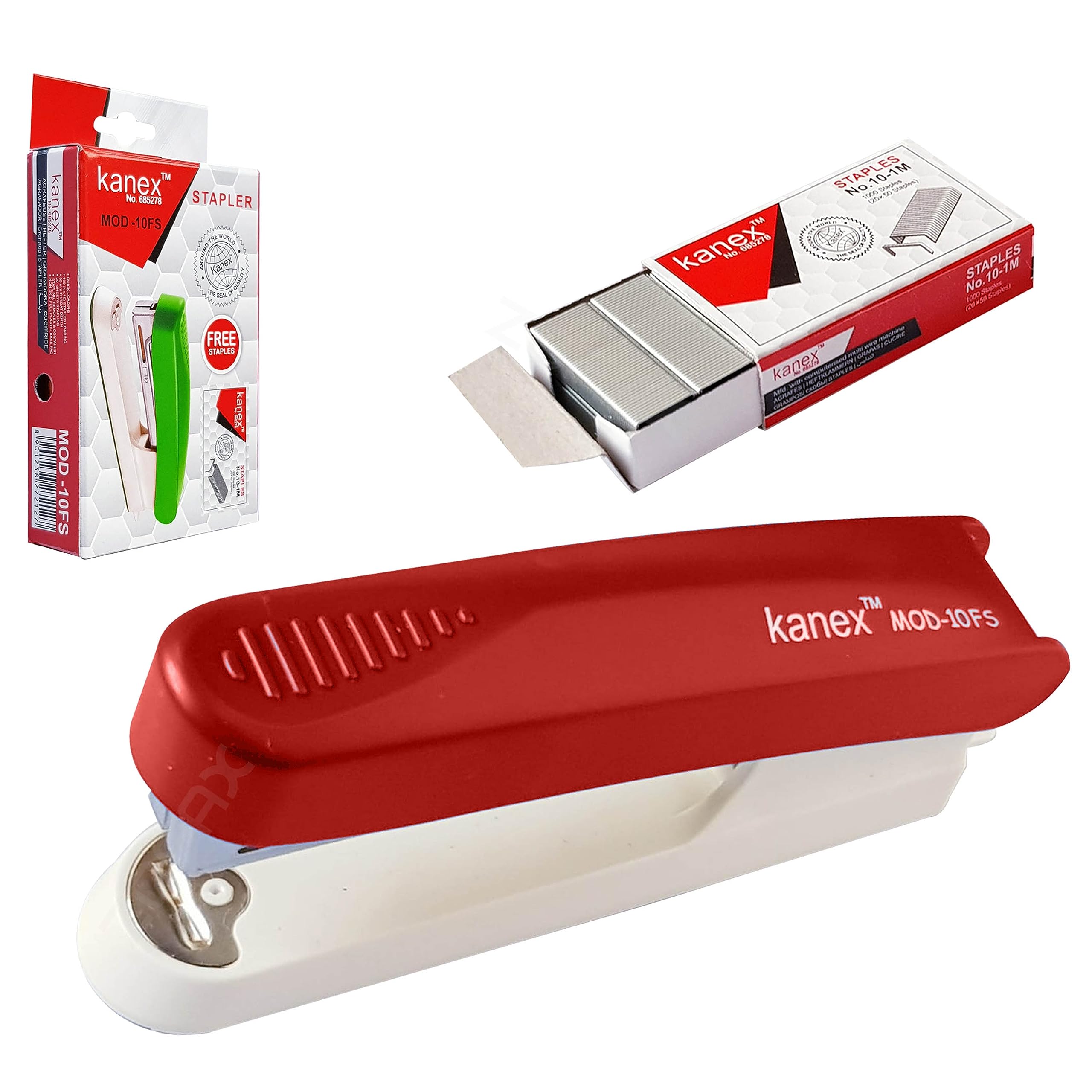 ZOFAX Classic Stapler, 1000 x 10-1M Staples, 20 Sheets Stapling Capacity, RED Body, School Office Home Use, iZOFAX
