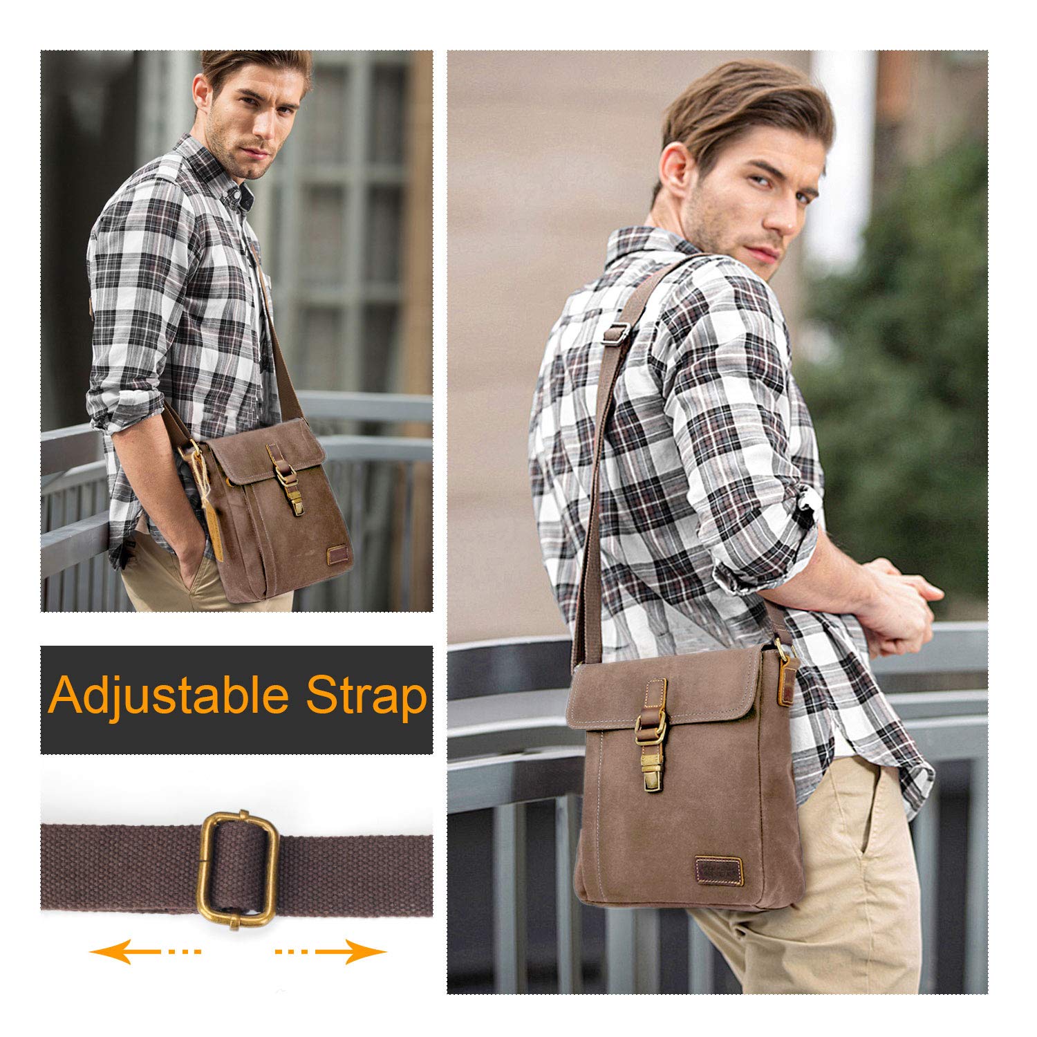 Manificent Messenger Bag, Water-resistant Canvas Shoulder Bags Anti-theft Brush Crossbody Bags